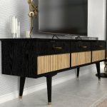 Έπιπλο τηλεόρασης Bolea Megapap χρώμα modern black 150x35x49,7 εκ. - Image 4