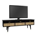 Έπιπλο τηλεόρασης Bolea Megapap χρώμα modern black 150x35x49,7 εκ. - Image 5