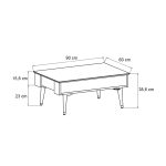 Τραπεζάκι σαλονιού Bolea Megapap χρώμα modern black - φυσικό οξιάς 90x60x38,6εκ. - Image 6