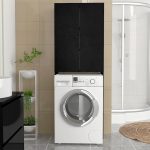 Έπιπλο πλυντηρίου Romme Megapap χρώμα μαύρο 65x27,1x180εκ. - Image 4