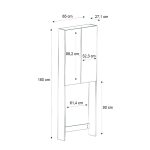 Έπιπλο πλυντηρίου Romme Megapap χρώμα μαύρο 65x27,1x180εκ. - Image 7