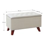 Σκαμπώ - Ταμπουρέ Lotus Megapap βελούδινο χρώμα κρεμ 90x40x50εκ. - Image 5