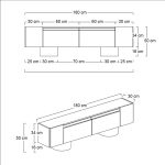 Έπιπλο τηλεόρασης Haven Megapap χρώμα travertine 180x30x50εκ. - Image 8