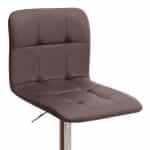 Σκαμπό μπαρ Carmelo Megapap με ρυθμιζόμενο ύψος PU καφέ - βάση χρωμίου 45x42x90/113εκ. - Image 7