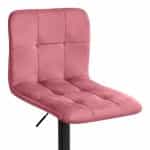 Σκαμπό μπαρ Carmelo Megapap με ρυθμιζόμενο ύψος βελούδο σάπιο μήλο - βάση μαύρο ματ 45x42x90/113εκ. - Image 7