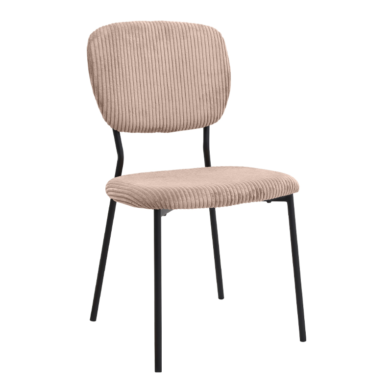 GP001-00543-0 Καρέκλα τραπεζαρίας Kevin Megapap μόκα ύφασμα - μεταλλικό μαύρο πόδι 48x51x87εκ. - Image 1