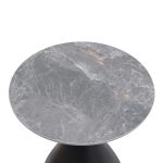 Τραπεζάκι βοηθητικό Logan Megapap sintered stone - μέταλλο χρώμα γκρι εφέ μαρμάρου - μαύρο Ø50x56εκ. - Image 4
