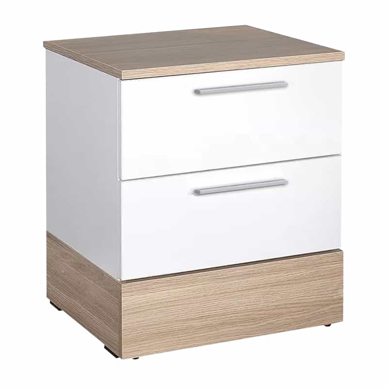 GP009-0031-0 Κομοδίνo Base Megapap σε χρώμα λευκό - sonoma 45x40x52εκ. - Image 1