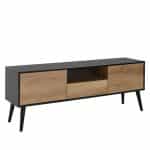 Έπιπλο τηλεόρασης Style Megapap από μελαμίνη χρώμα μαύρο - tori 160x41x58εκ. - Image 4