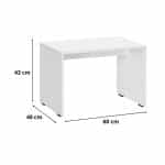 Τραπεζάκι σαλονιού - γραφείου Rio Megapap χρώμα λευκό 60x40x43εκ. - Image 3