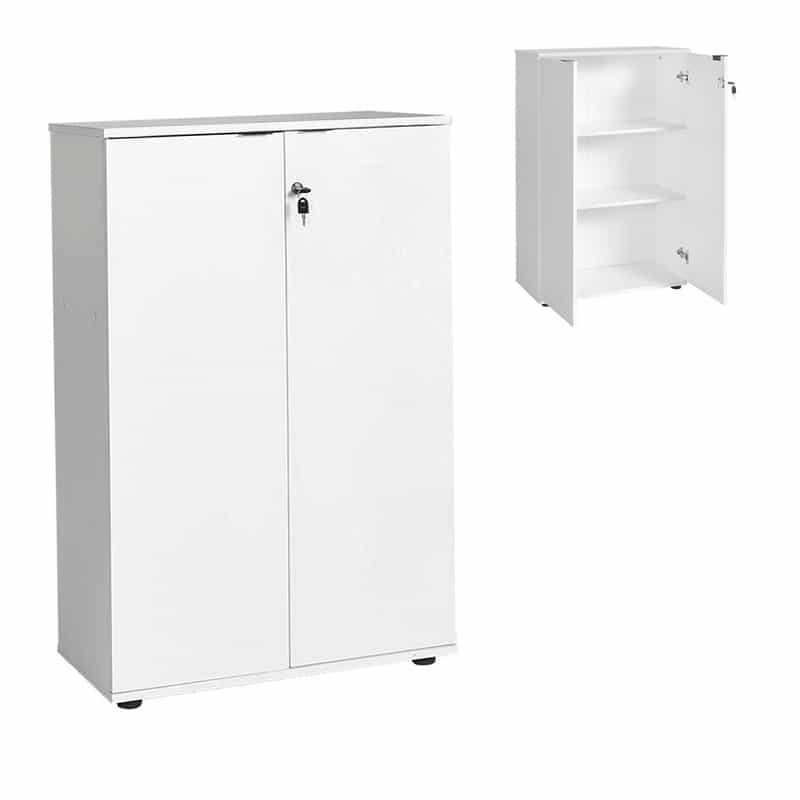 GP009-02842-0 Ντουλάπι γραφείου Rio Megapap με κλειδαριά χρώμα λευκό 72x34x109εκ. - Image 1