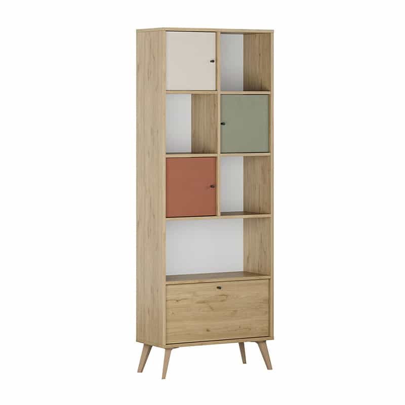 GP009-02901-0 Βιβλιοθήκη Terra Megapap χρώμα florida oak 67x30x181εκ. - Image 1