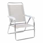 Καρεκλάκι παραλίας Alu Megapap αλουμινίου χρώμα λευκό 54x52x80εκ.