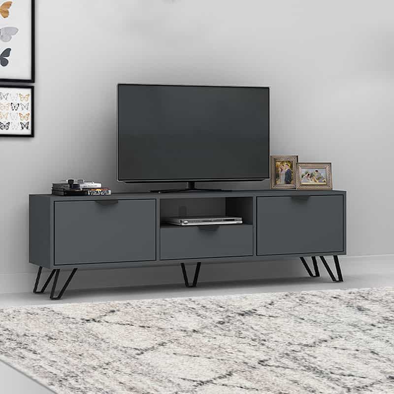 GP028-00351-0 Έπιπλο τηλεόρασης Jasmine Megapap χρώμα γκρι 170x35x50εκ. - Image 1