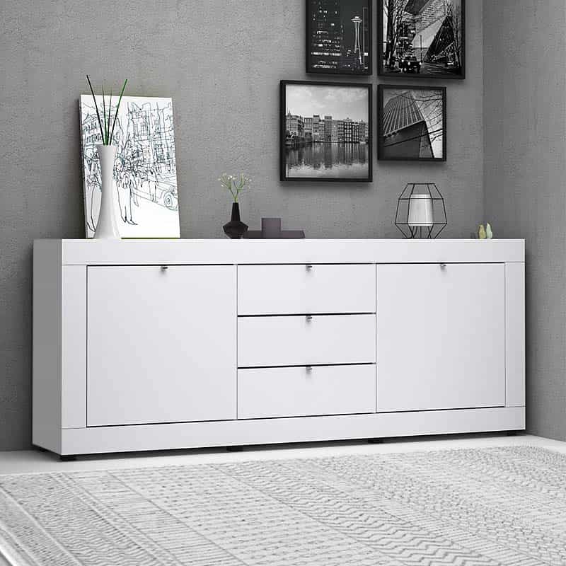 GP028-00381-0 Μπουφές μελαμίνης Ocean Megapap χρώμα λευκό 210x45x86εκ. - Image 1