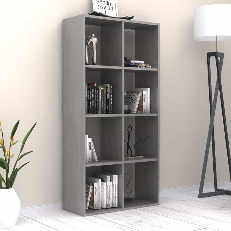 GP028-01023-0 Βιβλιοθήκη Anser Megapap χρώμα γκρι σκυροδέματος 69,8x29x142εκ. - Image 1