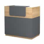 Γραφείο reception Lemmon Megapap χρώμα φυσικό οξιάς - ανθρακί 120x70x110εκ. - Image 6