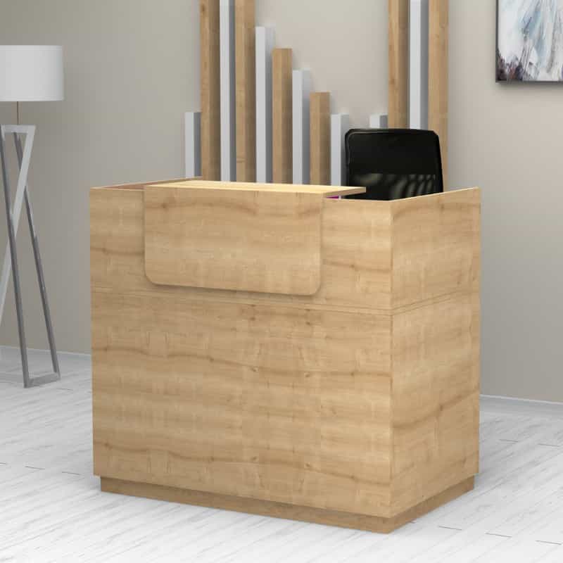 GP028-01142-0 Γραφείο reception Lemmon Megapap χρώμα φυσικό οξιάς 120x70x110εκ. - Image 1