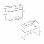 Γραφείο reception Lemmon Megapap χρώμα φυσικό οξιάς 120x70x110εκ. - Image 7