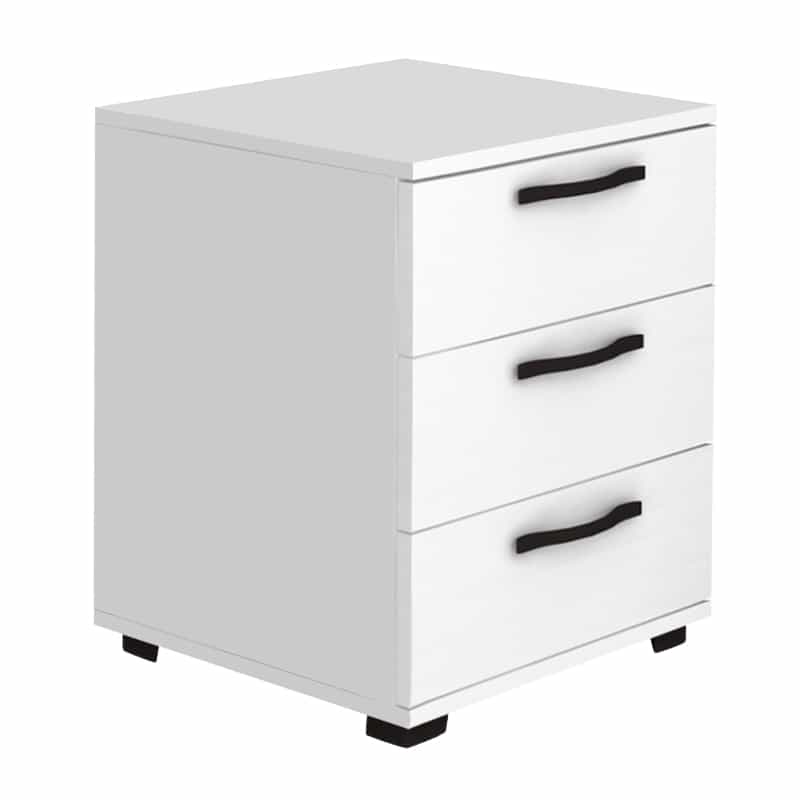 GP028-01173-0 Κομοδίνο - συρταριέρα γραφείου Roco Megapap χρώμα λευκό 40x39x57εκ. - Image 1