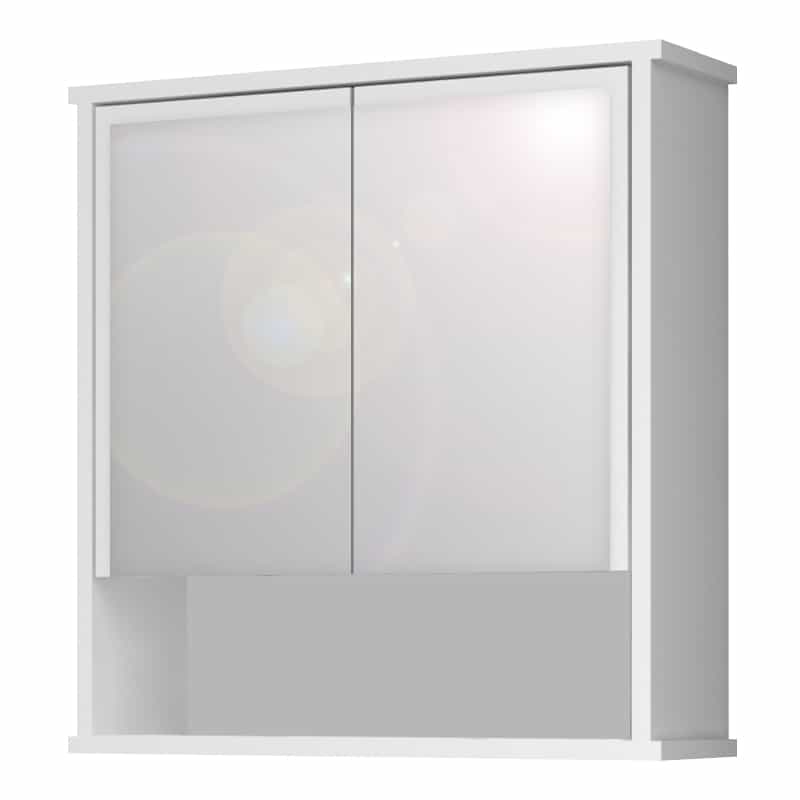 GP028-01261-0 Καθρέπτης μπάνιου Delo Μegapap χρώμα λευκό 62x17,5x60εκ. - Image 1