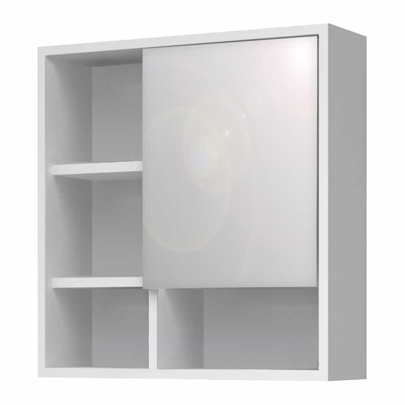 GP028-01281-0 Καθρέπτης μπάνιου Demo Μegapap χρώμα λευκό 60x17,5x60εκ. - Image 1