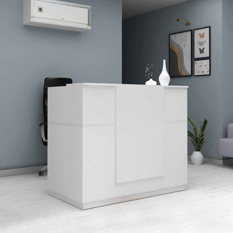 GP028-01352-0 Γραφείο υποδοχής - reception Gemini Megapap χρώμα λευκό 150x70x110εκ. - Image 1
