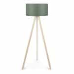 Φωτιστικό δαπέδου Rosling Megapap Mdf/ύφασμα Pvc χρώμα φυσικό/χακί 38x38x140εκ.