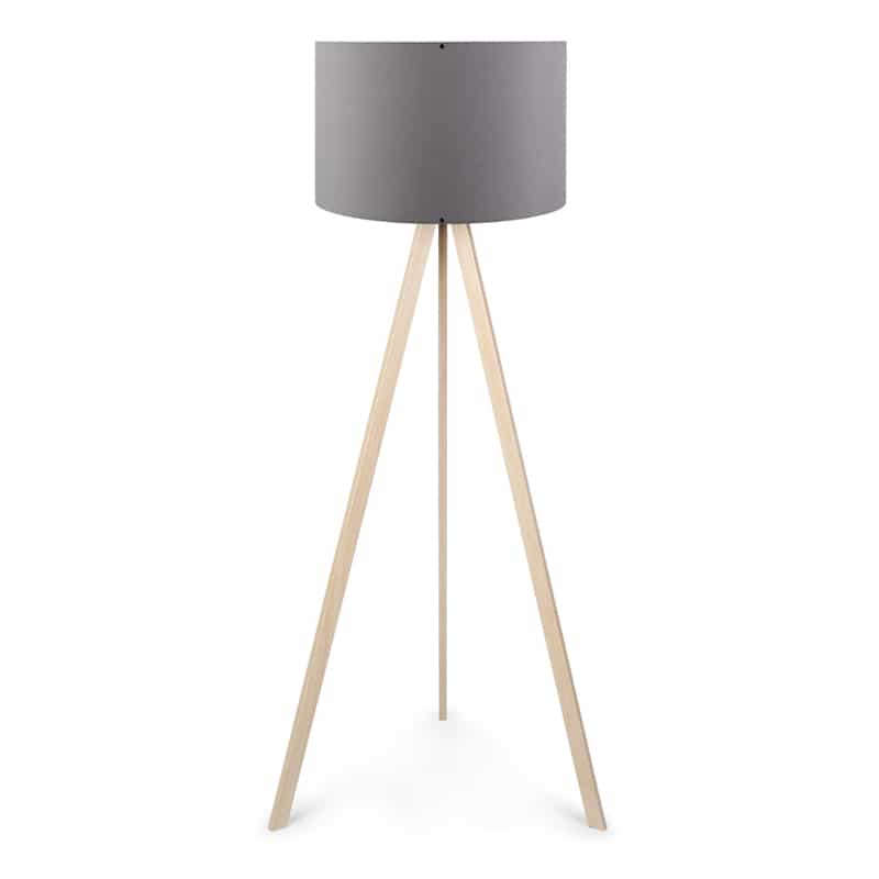 GP029-00012-0 Φωτιστικό δαπέδου Rosling Megapap Mdf/ύφασμα Pvc χρώμα φυσικό/ανθρακί 38x21x140εκ. - Image 1
