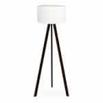 Φωτιστικό δαπέδου Rosling Megapap Mdf/ύφασμα Pvc χρώμα μαύρο - λευκό 38x38x140εκ.