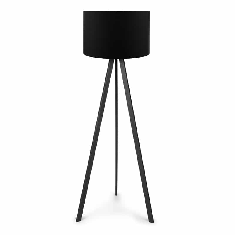 GP029-00018-0 Φωτιστικό δαπέδου Rosling Megapap Mdf/ύφασμα Pvc χρώμα μαύρο 38x21x140εκ. - Image 1