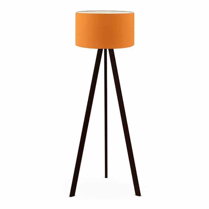 GP029-00019-0 Φωτιστικό δαπέδου Rosling Megapap Mdf/ύφασμα Pvc χρώμα μαύρο/πορτοκαλί 38x21x140εκ. - Image 1