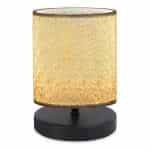 Φωτιστικό επιτραπέζιο Hassard Megapap ύφασμα/Mdf χρώμα μπεζ/μαύρο 15x16x22εκ.