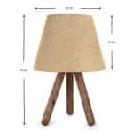 Φωτιστικό επιτραπέζιο Lander Megapap E27 ύφασμα Pvc - ξύλο χρώμα μπεζ - καφέ 22x17x33εκ. - Image 3