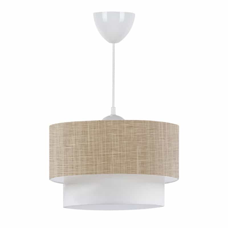 GP029-00497-0 Φωτιστικό οροφής Whitehouse Megapap E27 υφασμάτινο μονόφωτο χρώμα μπεζ 30x20x55εκ. - Image 1