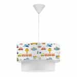 Φωτιστικό οροφής Goofy Megapap υφασμάτινο μονόφωτο με χαριτωμένα οχήματα 30x20x70εκ.