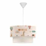 Φωτιστικό οροφής Goofy Megapap υφασμάτινο μονόφωτο με χαριτωμένα ζωάκια 30x20x70εκ.