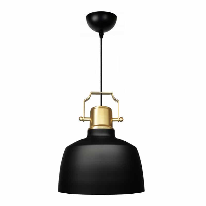 GP029-01151-0 Φωτιστικό οροφής Artes Megapap E27 μεταλλικό μονόφωτο χρώμα μαύρο - χρυσό Φ22x100εκ. - Image 1