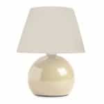 Φωτιστικό επιτραπέζιο Alaska Megapap E27 μεταλλικό - ύφασμα Pvc χρώμα κρεμ Ø22x30εκ.