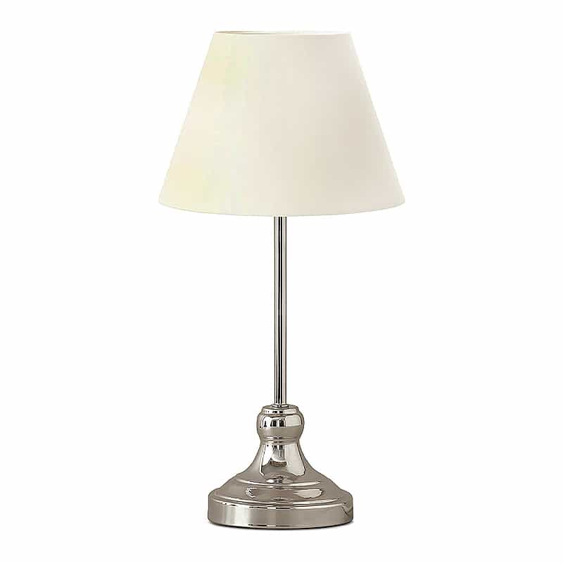 GP029-01481-0 Φωτιστικό επιτραπέζιο Grace Megapap E27 μεταλλικό - ύφασμα Pvc χρώμα ασημί - κρεμ Ø22x45εκ. - Image 1