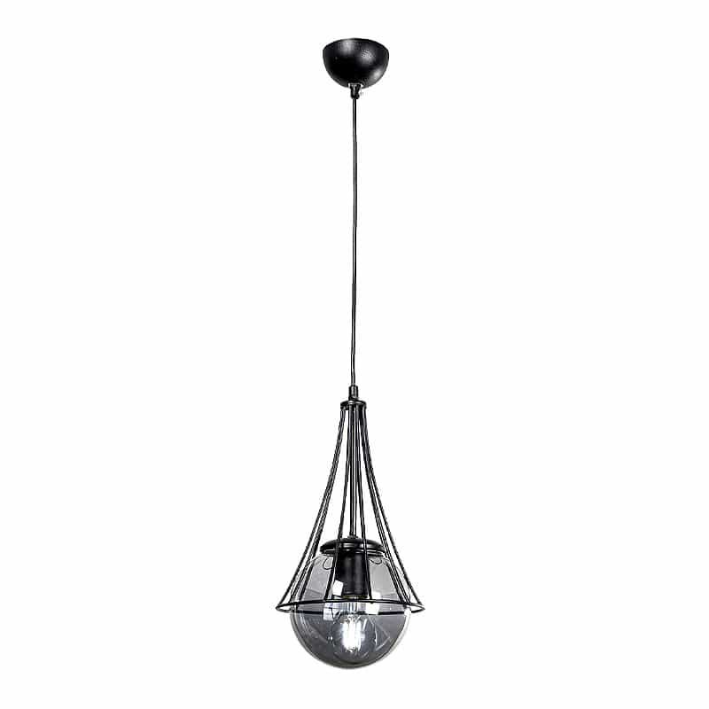 GP030-00032-0 Φωτιστικό οροφής Chavi Megapap E27 μεταλλικό μονόφωτο χρώμα μαύρο 18x18x75εκ. - Image 1