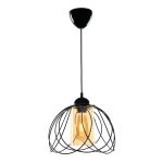 Φωτιστικό οροφής Abilene Megapap E27 μεταλλικό μονόφωτο χρώμα μαύρο 26x26x68εκ.