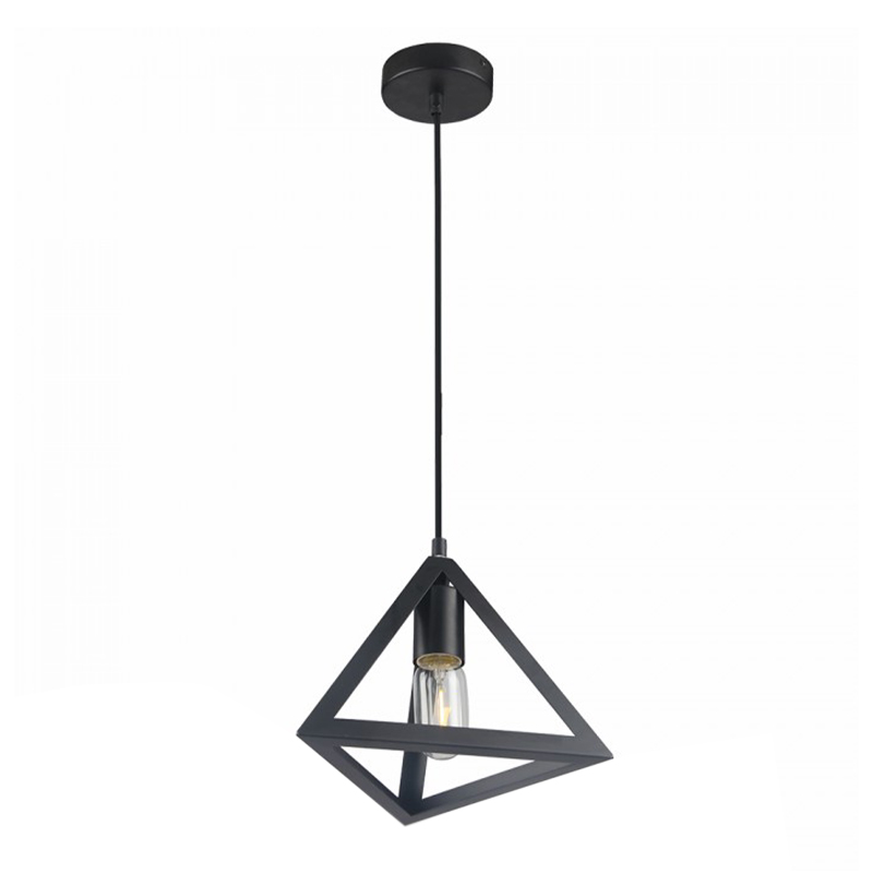 GP030-00641-0 Φωτιστικό οροφής Roshan Megapap E27 μεταλλικό μονόφωτο χρώμα μαύρο 24x24x66εκ. - Image 1