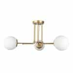 Φωτιστικό οροφής Maxidex Megapap Ε27 μεταλλικό - γυάλινο τρίφωτο χρώμα χρυσό Ø70x50εκ.