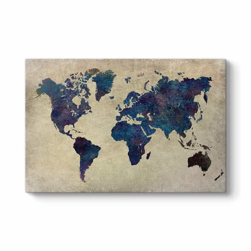 GP033-0190-0 Πίνακας σε καμβά "World Map" Megapap ψηφιακής εκτύπωσης 125x80x3εκ. - Image 1