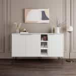 Μπουφές μελαμίνης Clara Megapap χρώμα λευκό 142x35,6x83εκ.