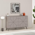 Μπουφές Dune Megapap χρώμα ανοιχτή μόκα 123x35x77,4εκ.