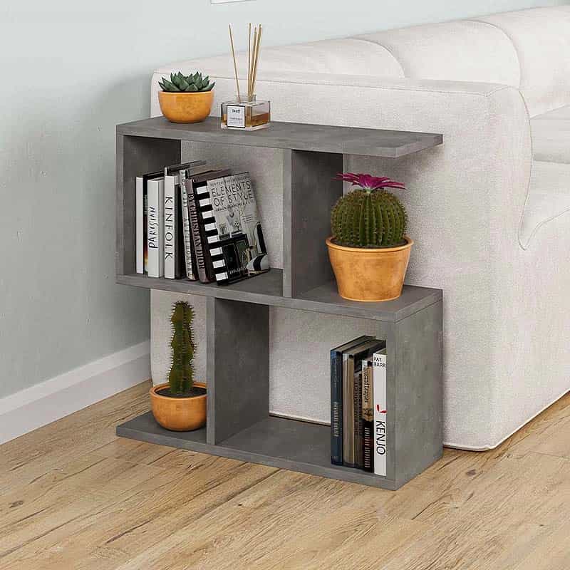 GP037-00182-0 Βοηθητικό τραπεζάκι Homemania Megapap από μελαμίνη χρώμα γκρι ρετρό 60x20x60εκ. - Image 1