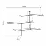 Ραφιέρα τοίχου Leo Megapap χρώμα λευκό 123x22x80εκ. - Image 4