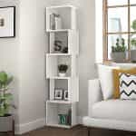 Βιβλιοθήκη Piri Megapap από μελαμίνη χρώμα λευκό 35x30x161εκ.